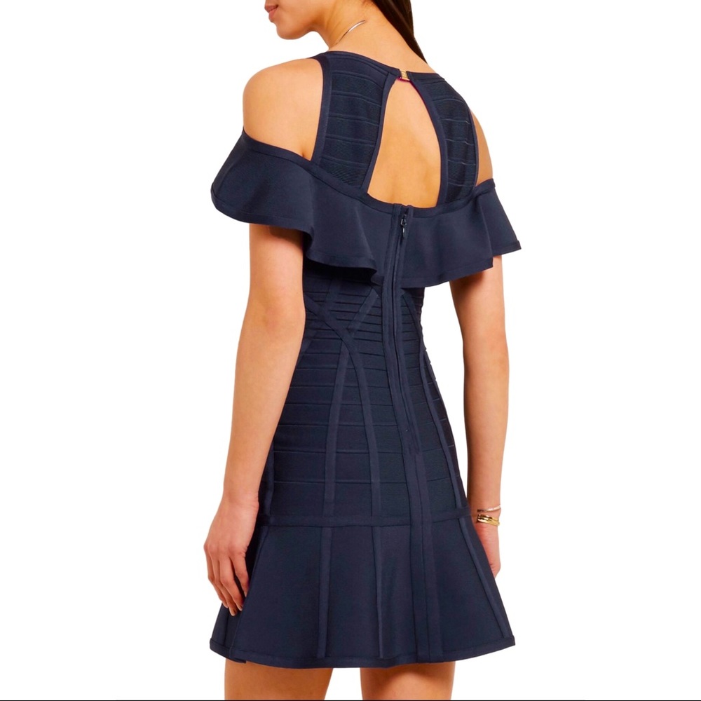 Gorgeous! HARVE LEGER Blue Dress Sz S - Picture 3 of 6